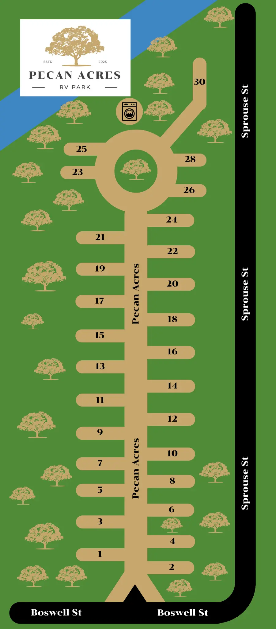 Pecan Acres RV Park Map